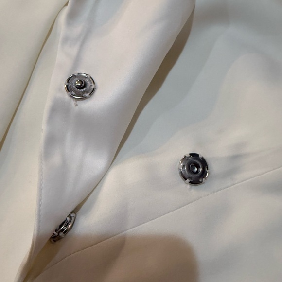 Mainstrip Women’s Ivory Crystal Fringe Fitted Blazer/ Mini Dress Size L NWT - Picture 8 of 13